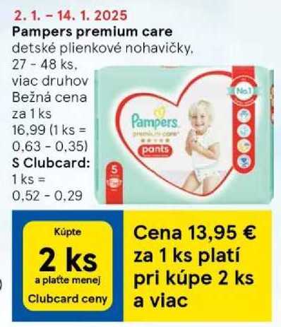 Pampers premium care, 27-48 ks