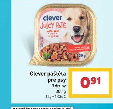 Clever paštéta pre psy 3 druhy 300 g 