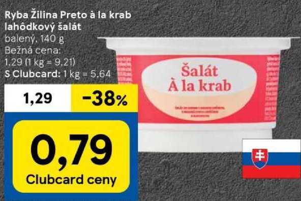 Ryba Žilina Preto à la krab lahôdkový šalát, 140 g 