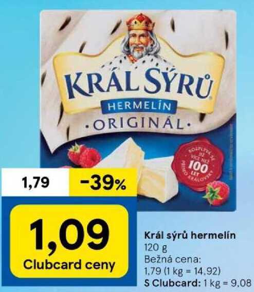 Král sýrů hermelín, 120 g 