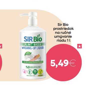 Sir Bio prostriedok na ručné umývanie riadu 1l