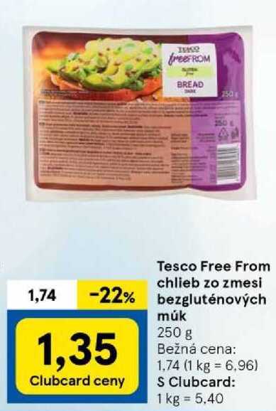 Tesco Free From chlieb zo zmesi bezgluténových múk, 250 g 