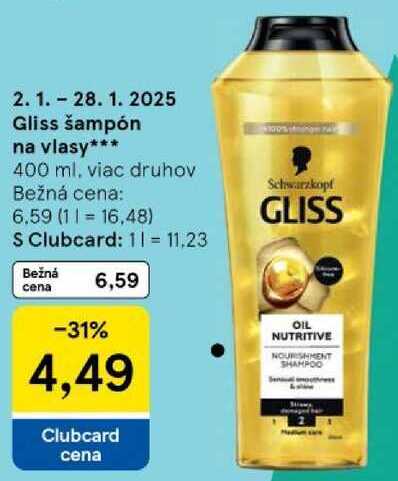 Gliss šampón na vlasy, 400 ml