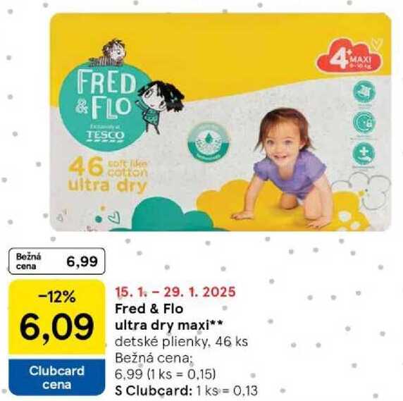 Fred & Flo ultra dry maxi, 46 ks 