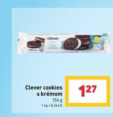 Clever cookies s krémom 154 g 