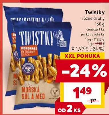 Twistky rôzne druhy 160 g 