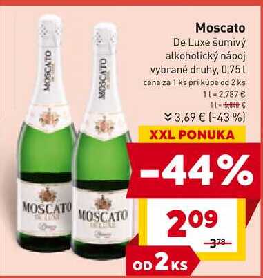 Moscato De Luxe šumivý alkoholický nápoj vybrané druhy, 0,75l