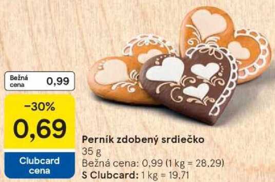 Perník zdobený srdiečko, 35 g