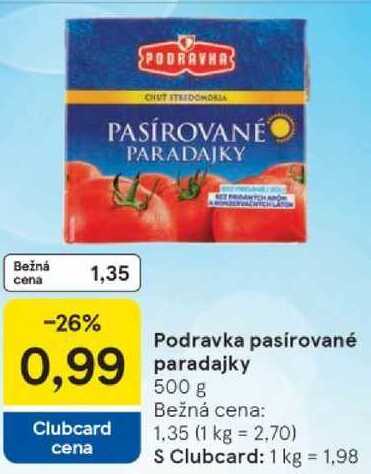 Podravka pasírované paradajky, 500 g 