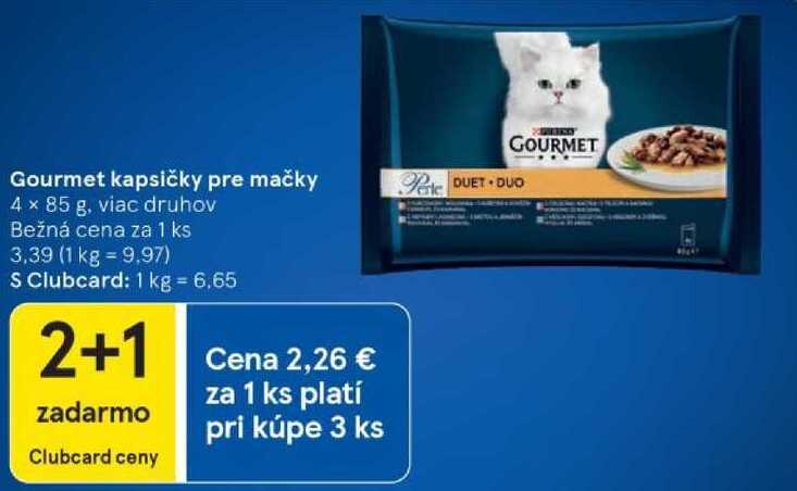 Gourmet kapsičky pre mačky, 4x 85 g