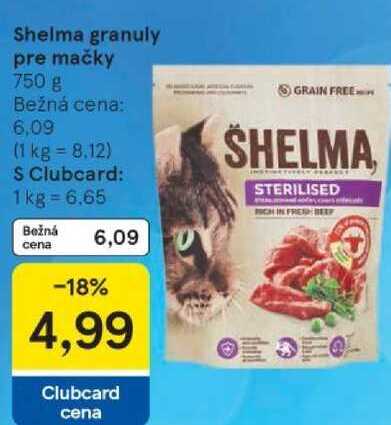 Shelma granuly pre mačky, 750 g 