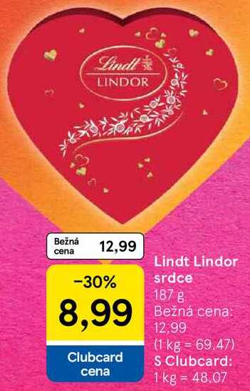 ARCHIV Lindt Lindor srdce, 187 g v akcii platné do: