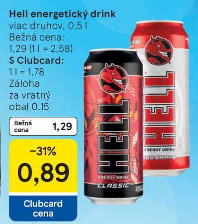 Hell energetický drink, 0,5 l