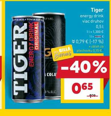 Tiger energy drink viac druhov 0,5L