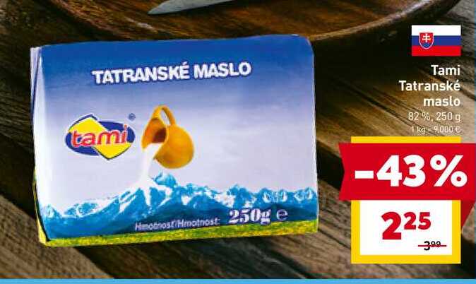 Tami Tatranské maslo 82%, 250 g 