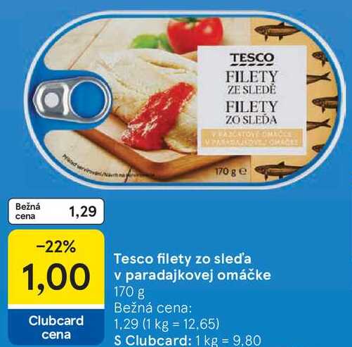 Tesco filety zo sled'a v paradajkovej omáčke, 170 g 