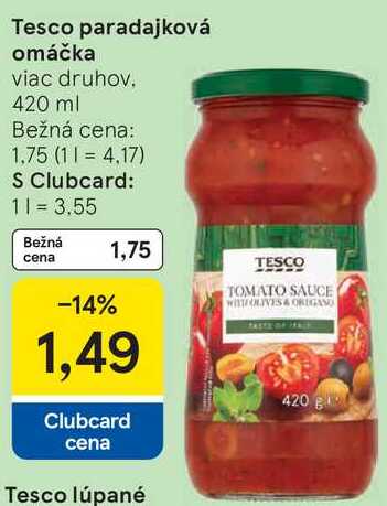 Tesco paradajková omáčka, 420 ml 