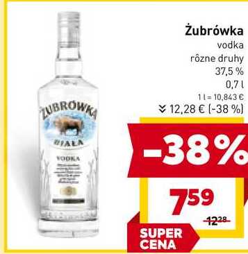 Żubrówka vodka rôzne druhy 37,5% 0,7l