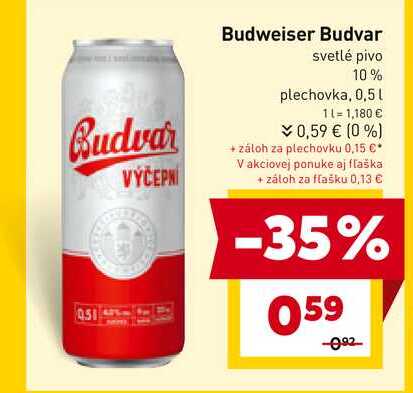 Budweiser Budvar svetlé pivo 10% plechovka, 0,5l