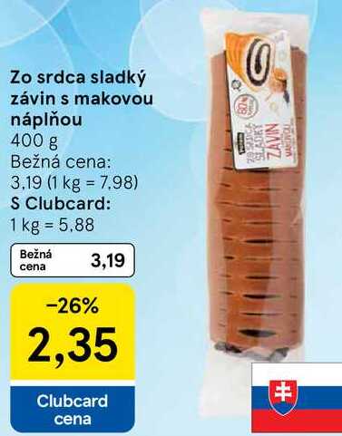 Zo srdca sladký závin s makovou náplňou, 400 g 