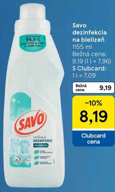 Savo dezinfekcia na bielizeň, 1155 ml