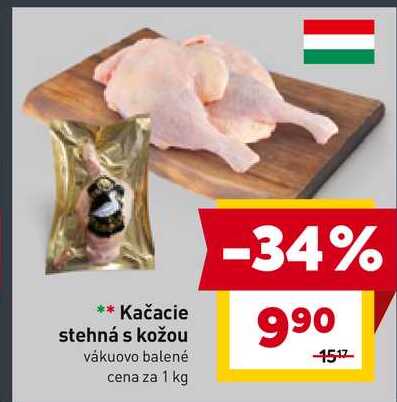 Kačacie stehná s kožou vákuovo balené cena za 1 kg