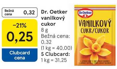 Dr. Oetker vanilkový cukor, 8 g v akcii