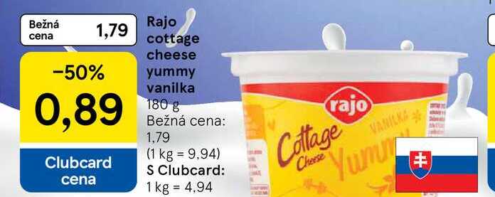 Rajo cottage cheese yummy vanilka, 180 g