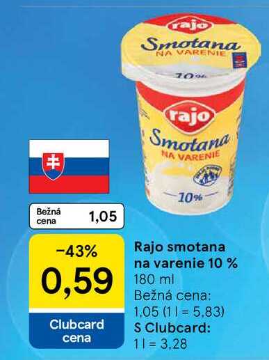 Rajo smotana na varenie 10 %, 180 ml