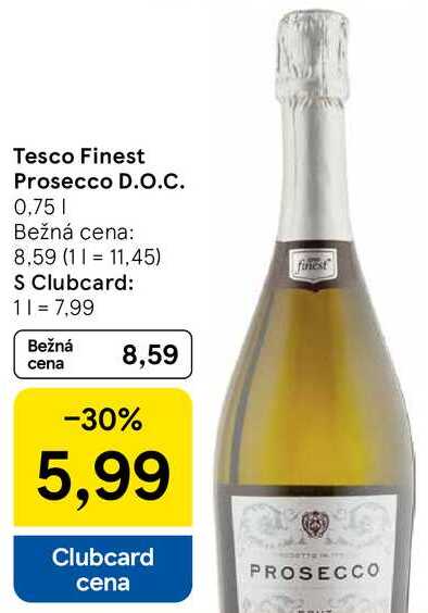 Tesco Finest Prosecco D.O.C., 0,75 l