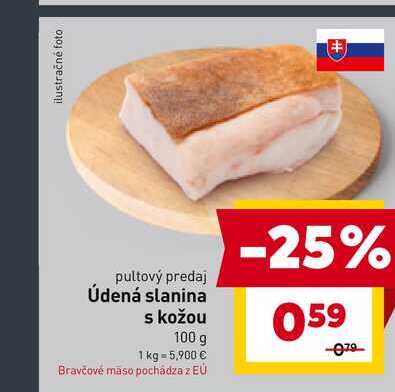 Údená slanina s kožou 100 g 
