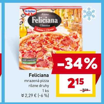 Feliciana mrazená pizza rôzne druhy 
