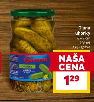 Giana uhorky 6-9 cm 720 ml 