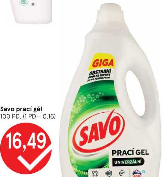 Savo prací gél, 100 PD