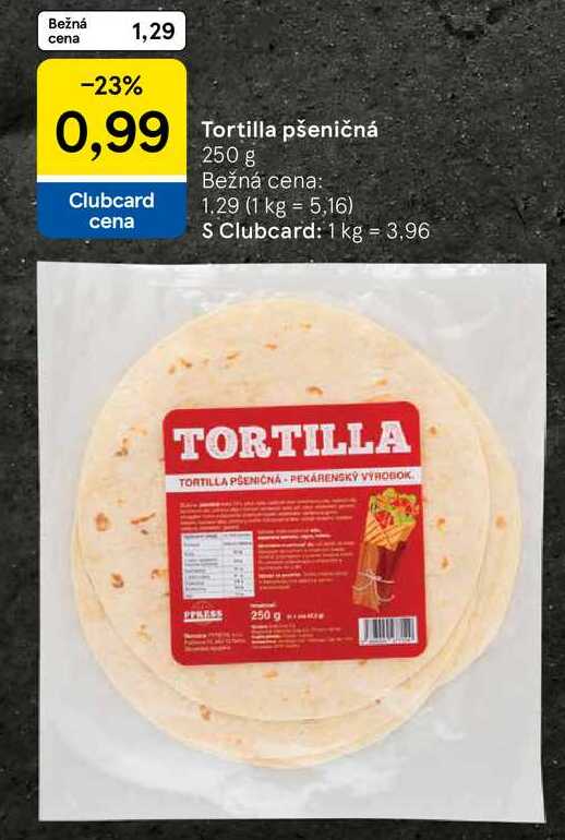 Tortilla pšeničná, 250 g 