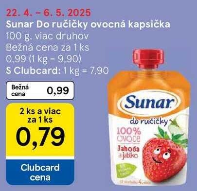 Sunar Do ručičky ovocná kapsička, 100 g
