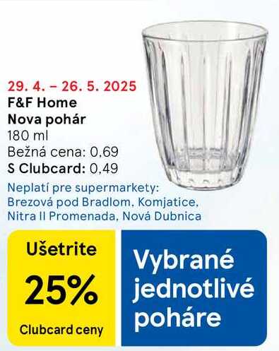 F&F Home Nova pohár 