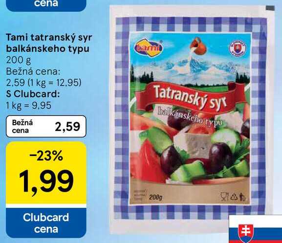 Tami tatranský syr balkánskeho typu, 200 g 