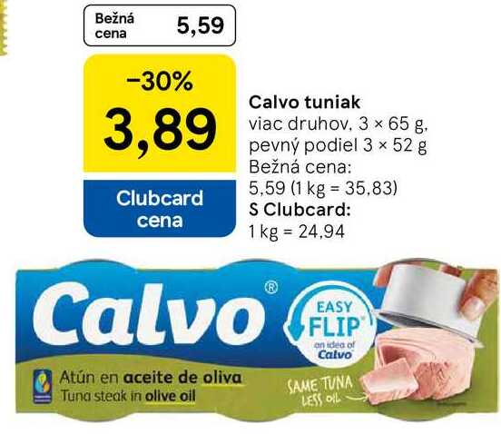 Calvo tuniak, 3x 65 g