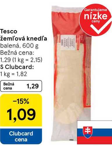 Tesco žemľová knedľa, 600 g 