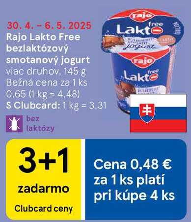 Rajo Lakto Free bezlaktózový smotanový jogurt, 145 g