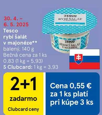 Tesco rybí šalát v majonéze, 140 g