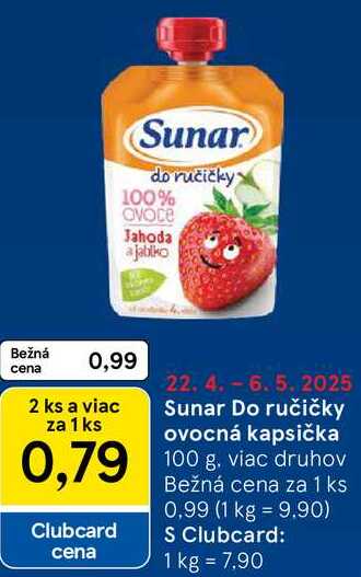 Sunar Do ručičky ovocná kapsička, 100 g