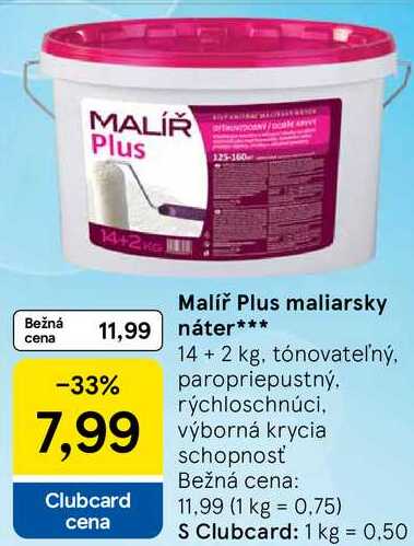 Malíř Plus maliarsky náter, 14+2 kg