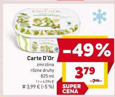 Carte D'Or zmrzlina rôzne druhy 825 ml  