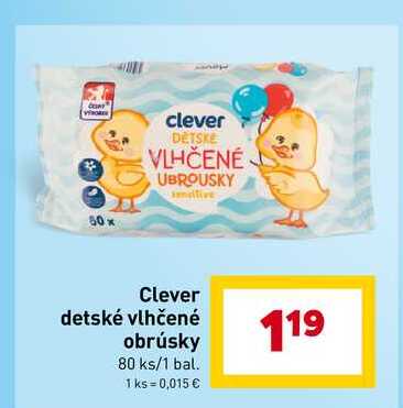 Clever detské vlhčené obrúsky 80 ks/1 bal. 