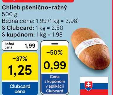Chlieb pšenično-ražný, 500 g 
