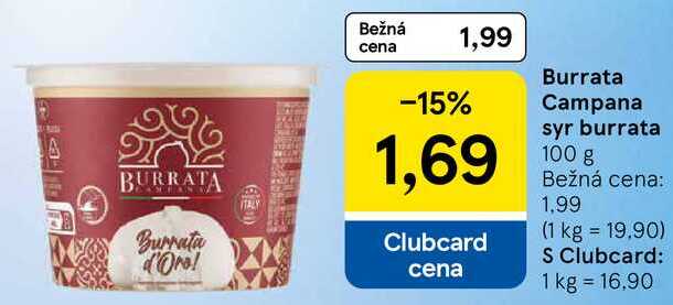 Burrata Campana syr burrata, 100 g 