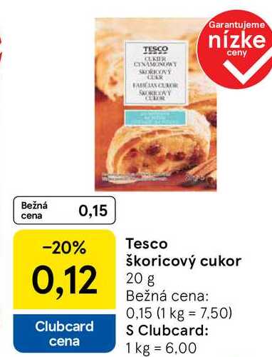 Tesco škoricový cukor, 20 g 