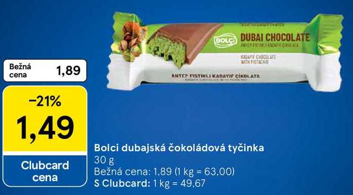 Bolci dubajská čokoládová tyčinka, 30 g